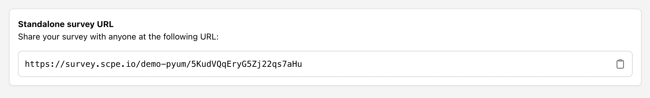 Standalone Survey URL